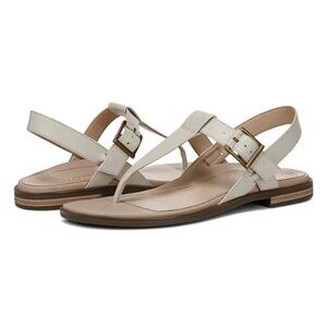 Vionic Cora Toe Post Slingback Sandal color Cream Leather